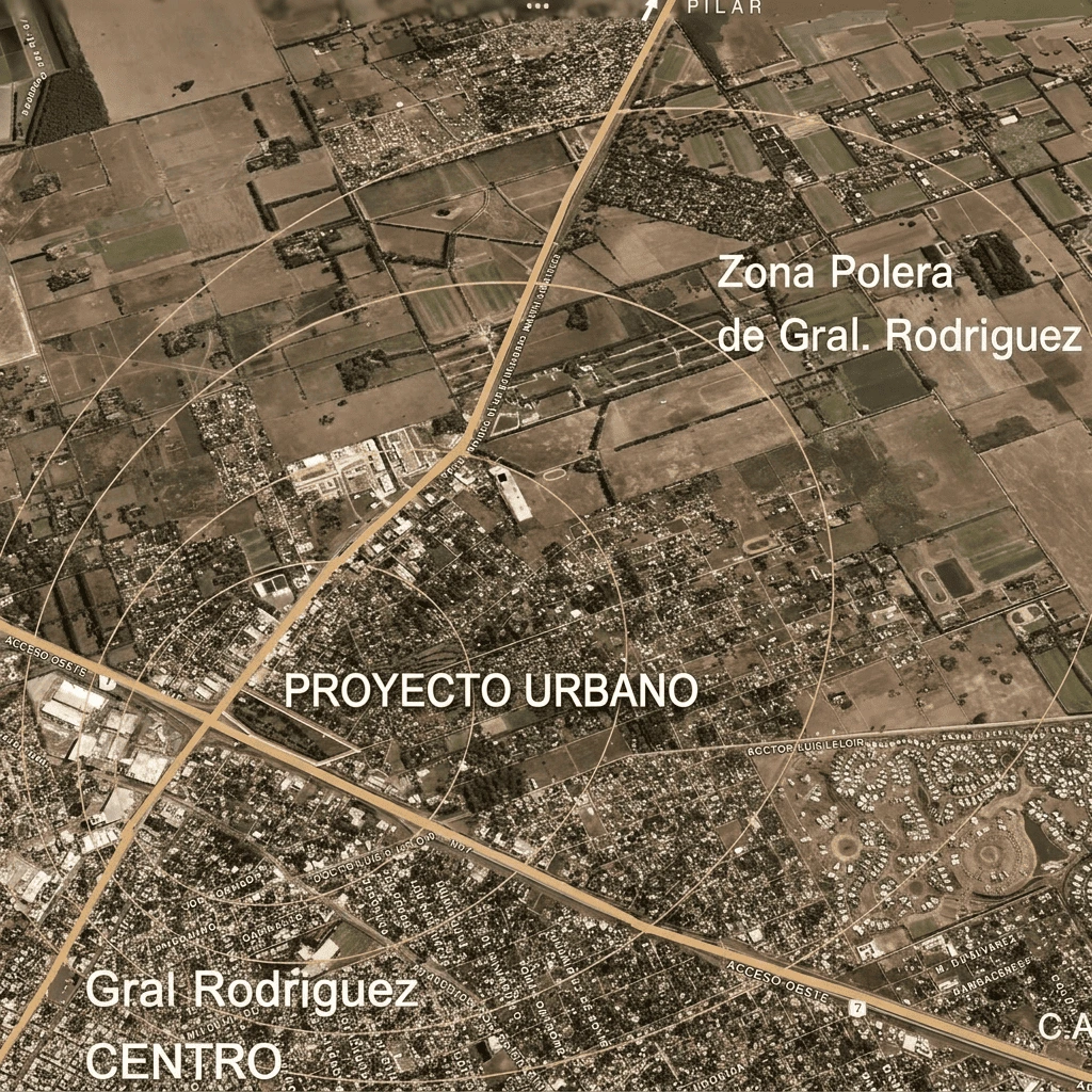 Ubicación del desarrollo sobre Colectora Norte y Ruta 28